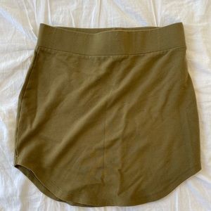 Green bodycon mini skirt
